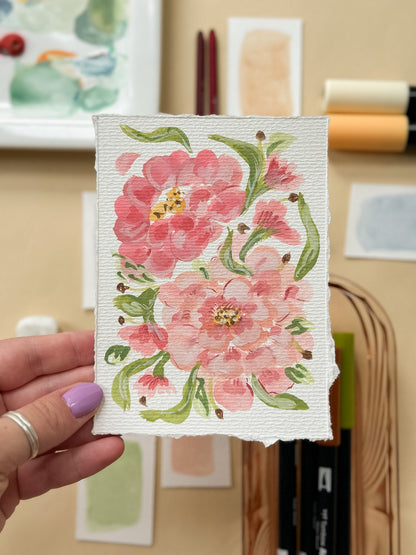 Original Paintings : French Garden #1-3 | Hand Painted by Carrie