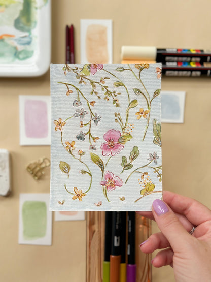 Original Paintings : Floral Vines #1-4 | Hand Painted by Carrie