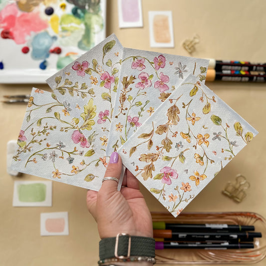 Original Paintings : Floral Vines #1-4 | Hand Painted by Carrie