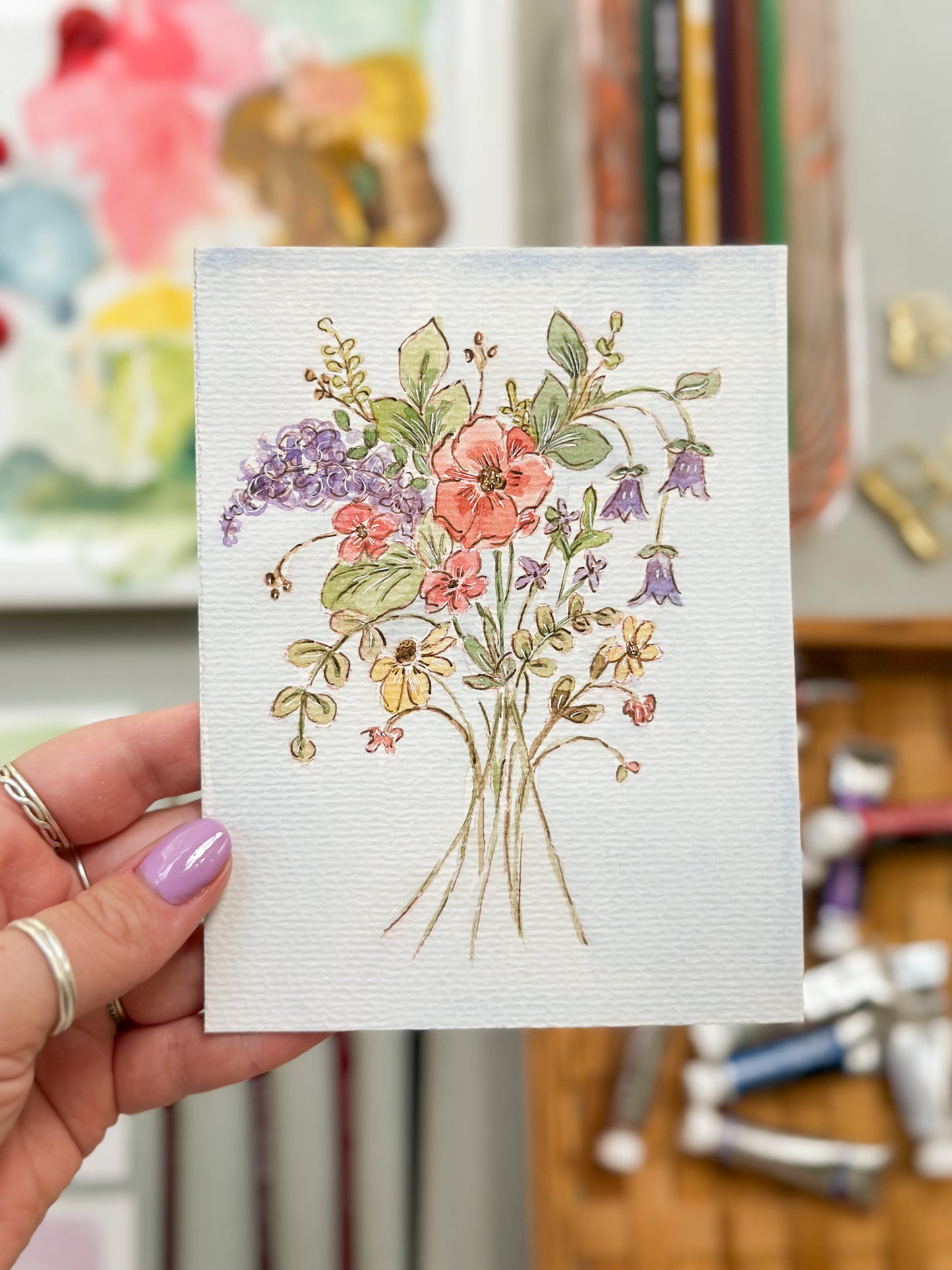 Original Paintings : The Farmer's Florals #1-4 | Hand Painted by Carrie