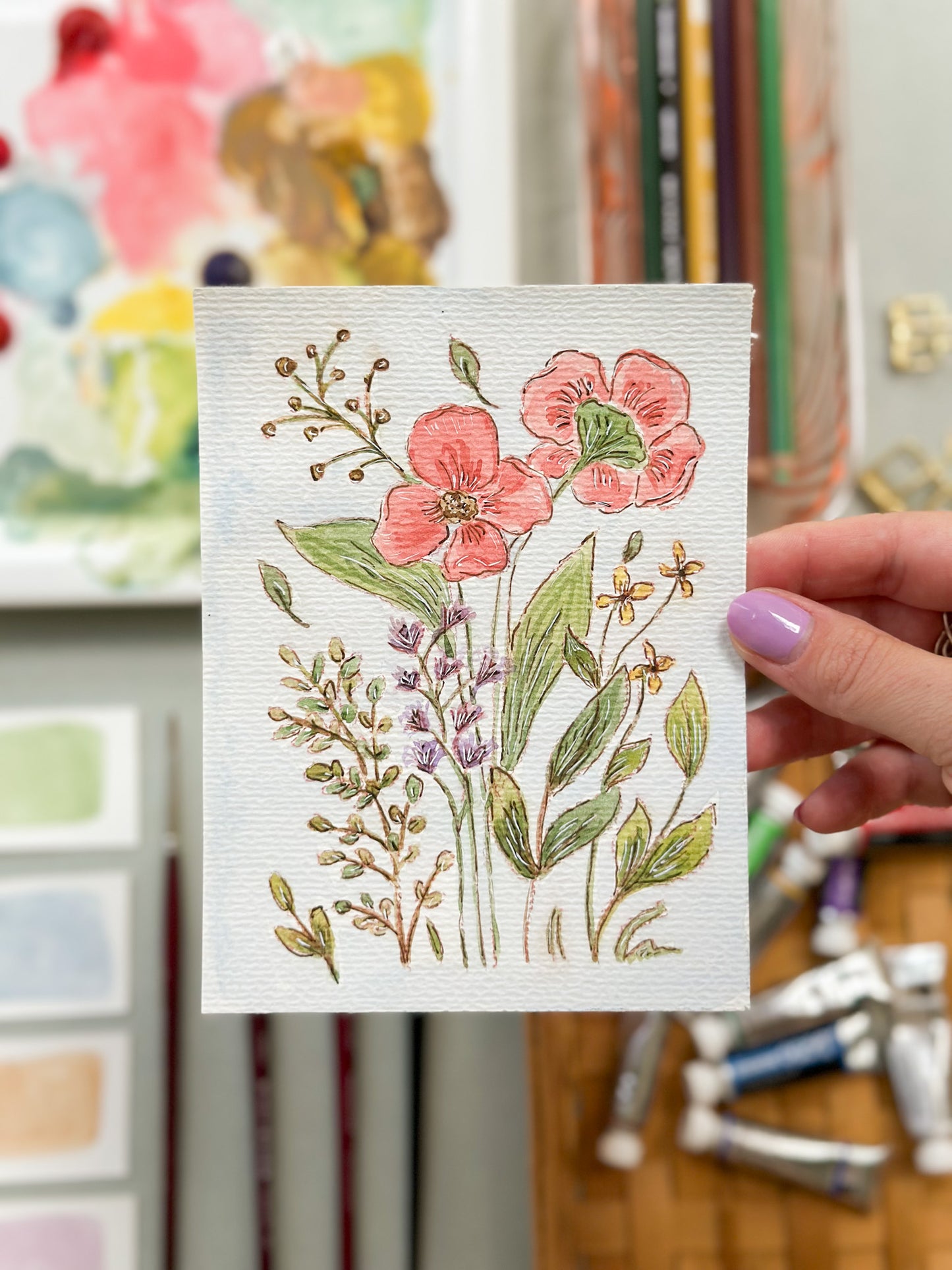 Original Paintings : The Farmer's Florals #1-4 | Hand Painted by Carrie