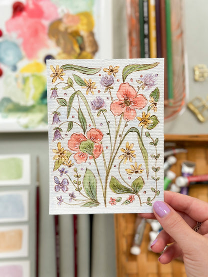 Original Paintings : The Farmer's Florals #1-4 | Hand Painted by Carrie