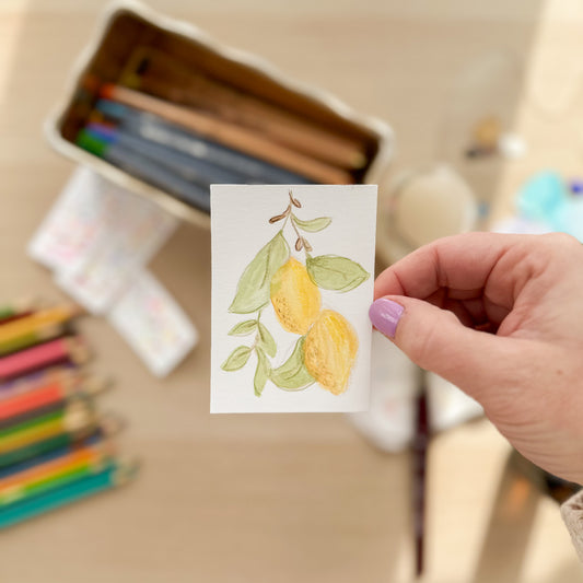 Lemon Bright – Original ACEO Painting (Batch 006 #14)