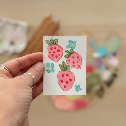 Little Red Fruit – Original ACEO Painting (Batch 002 #11)