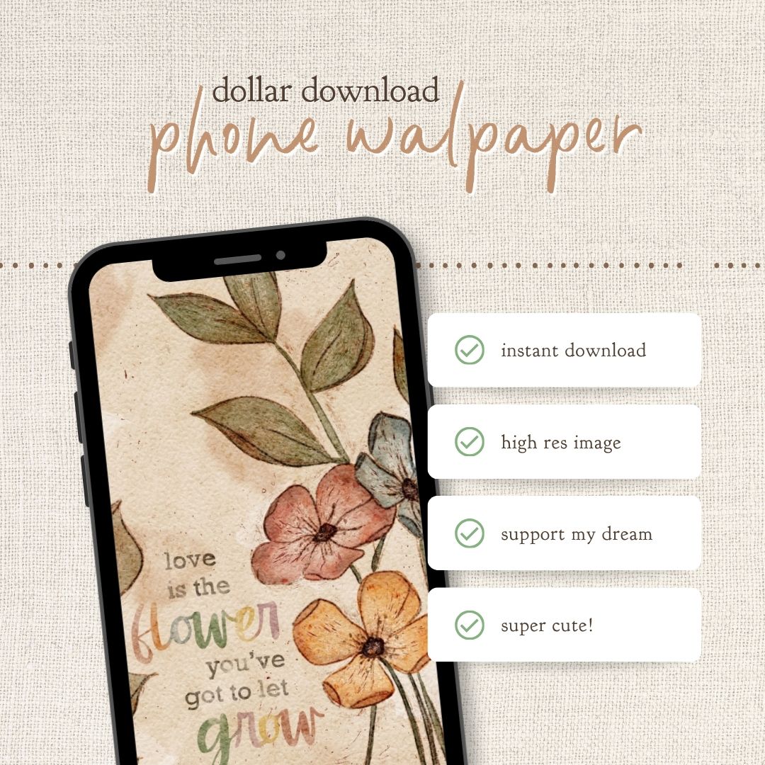 Instant Download : Phone Wallpaper : Love Flower