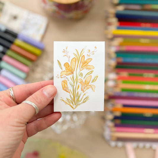 Marigold Bush – Original ACEO Painting (Batch 012 #2)