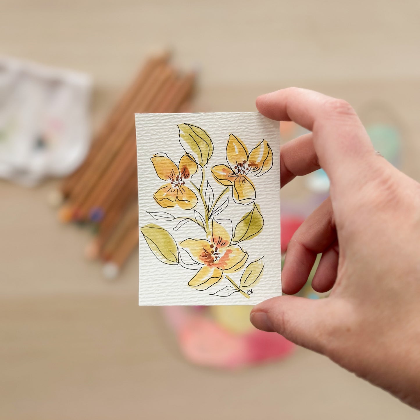 Meadow in Bloom – Original ACEO Painting (Batch 001 #3)