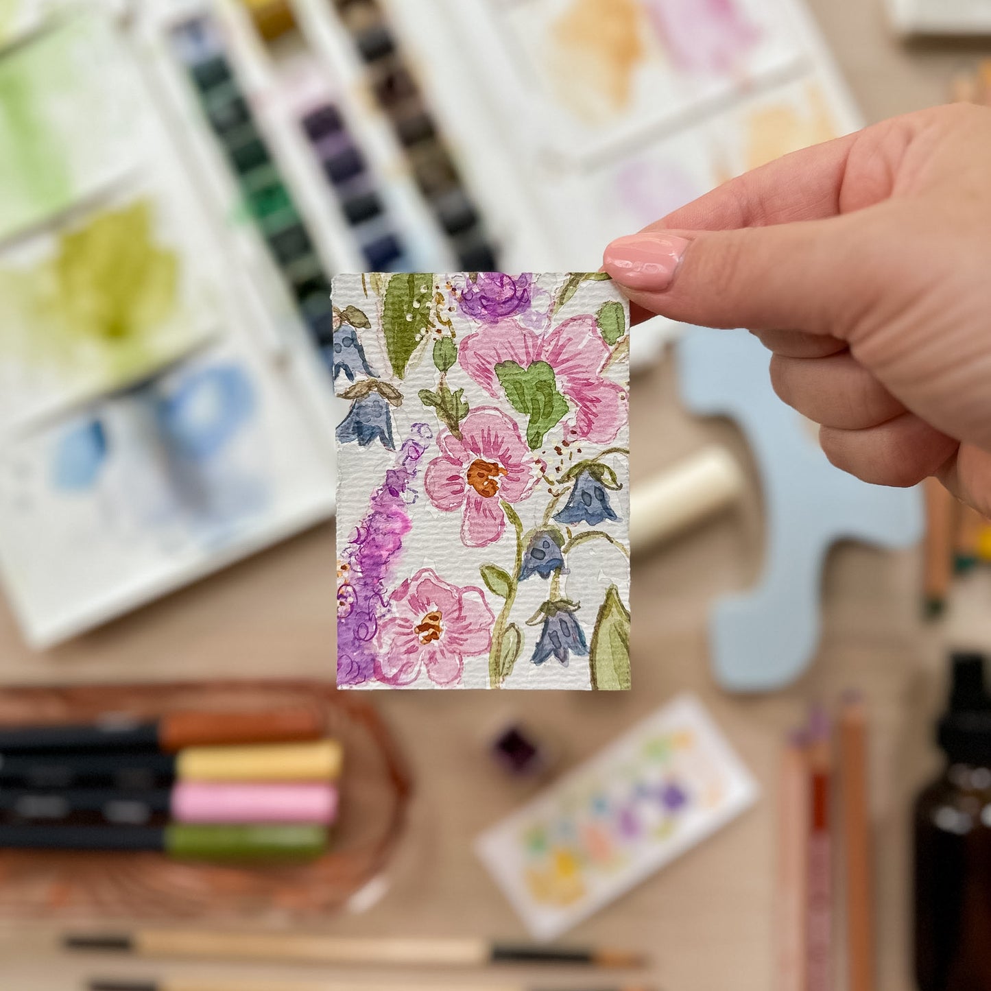Morning Glory #3 – Original ACEO Painting (Batch 019 #3)