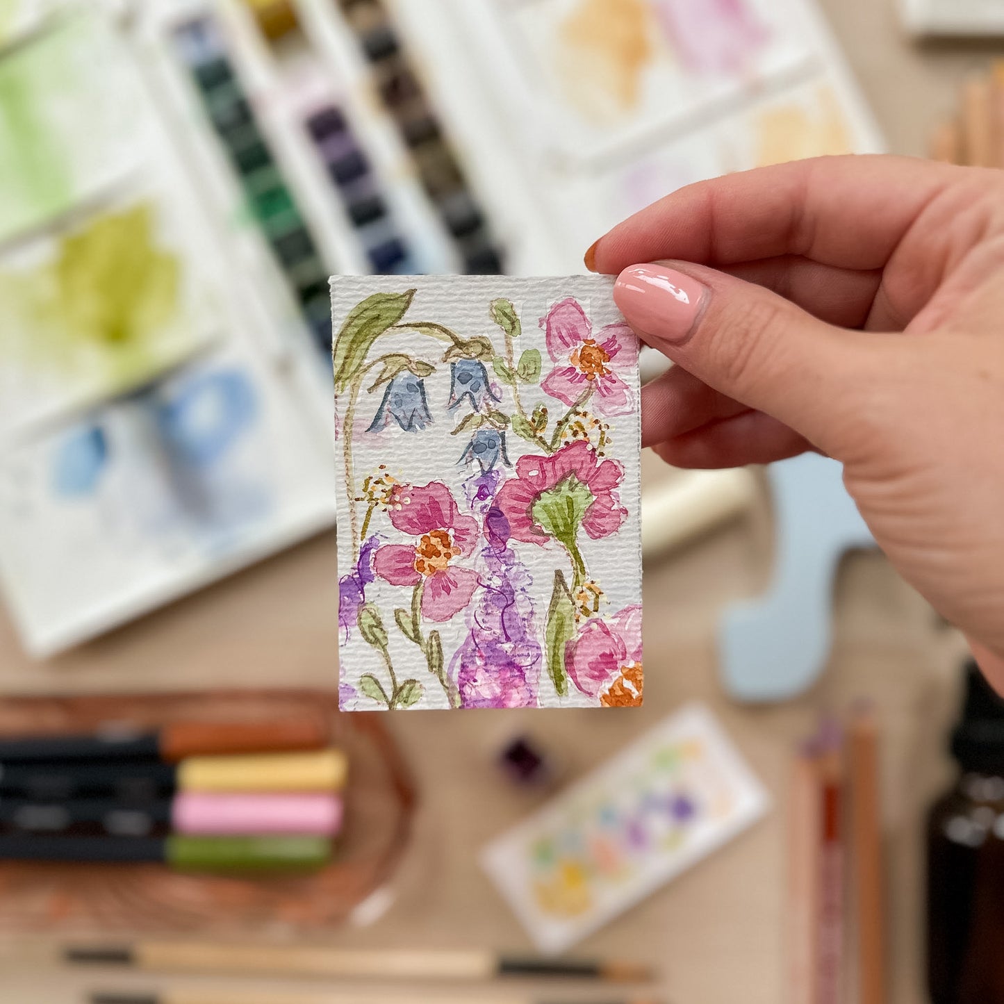 Morning Glory #4 – Original ACEO Painting (Batch 019 #4)