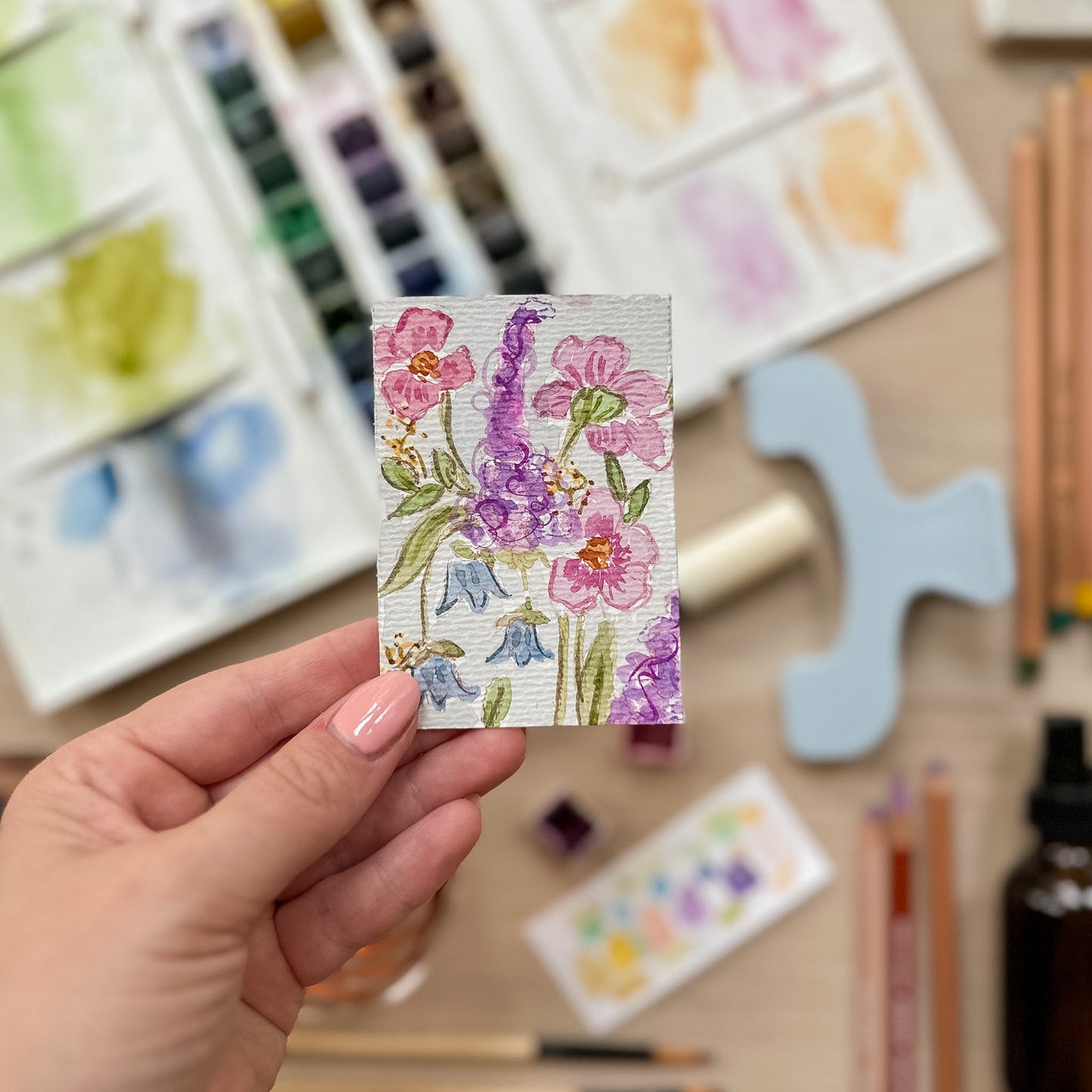 Morning Glory #5 – Original ACEO Painting (Batch 019 #5)