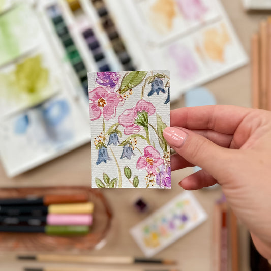 Morning Glory #6 – Original ACEO Painting (Batch 019 #6)