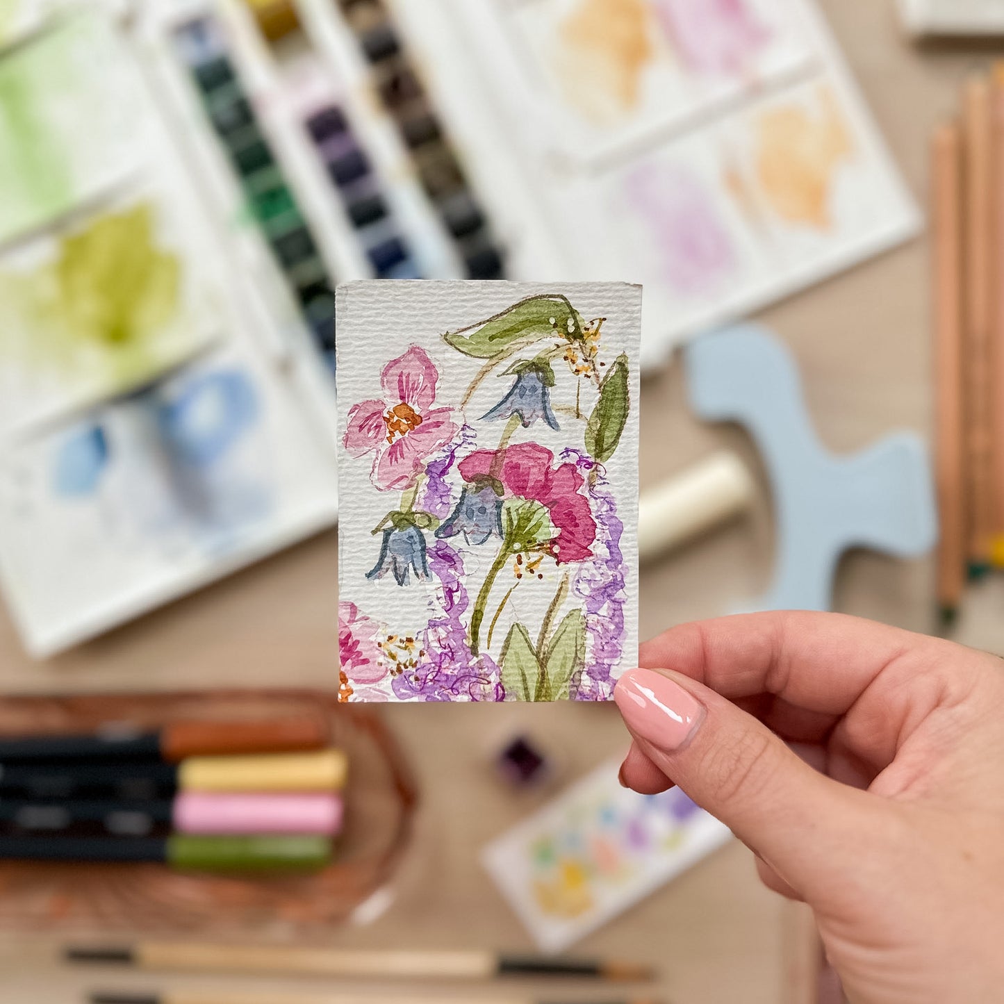 Morning Glory #7 – Original ACEO Painting (Batch 019 #7)