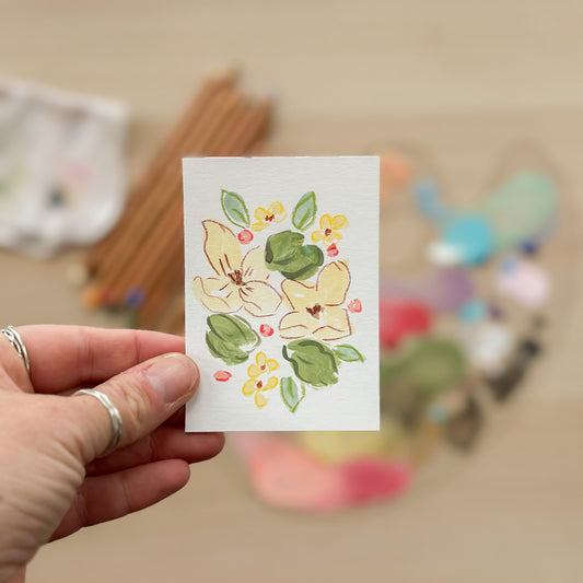 Soft Stems– Original ACEO Painting (Batch 002 #4)