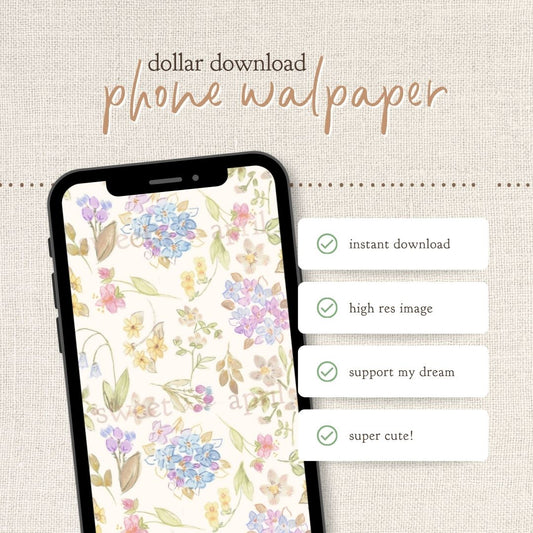 Instant Download : Phone Wallpaper : Pastel Floral