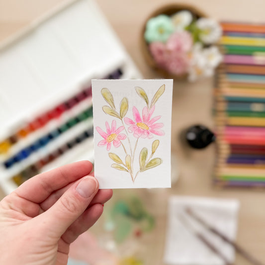 Petals in Morning Sun – Original ACEO Painting (Batch 008 #5)