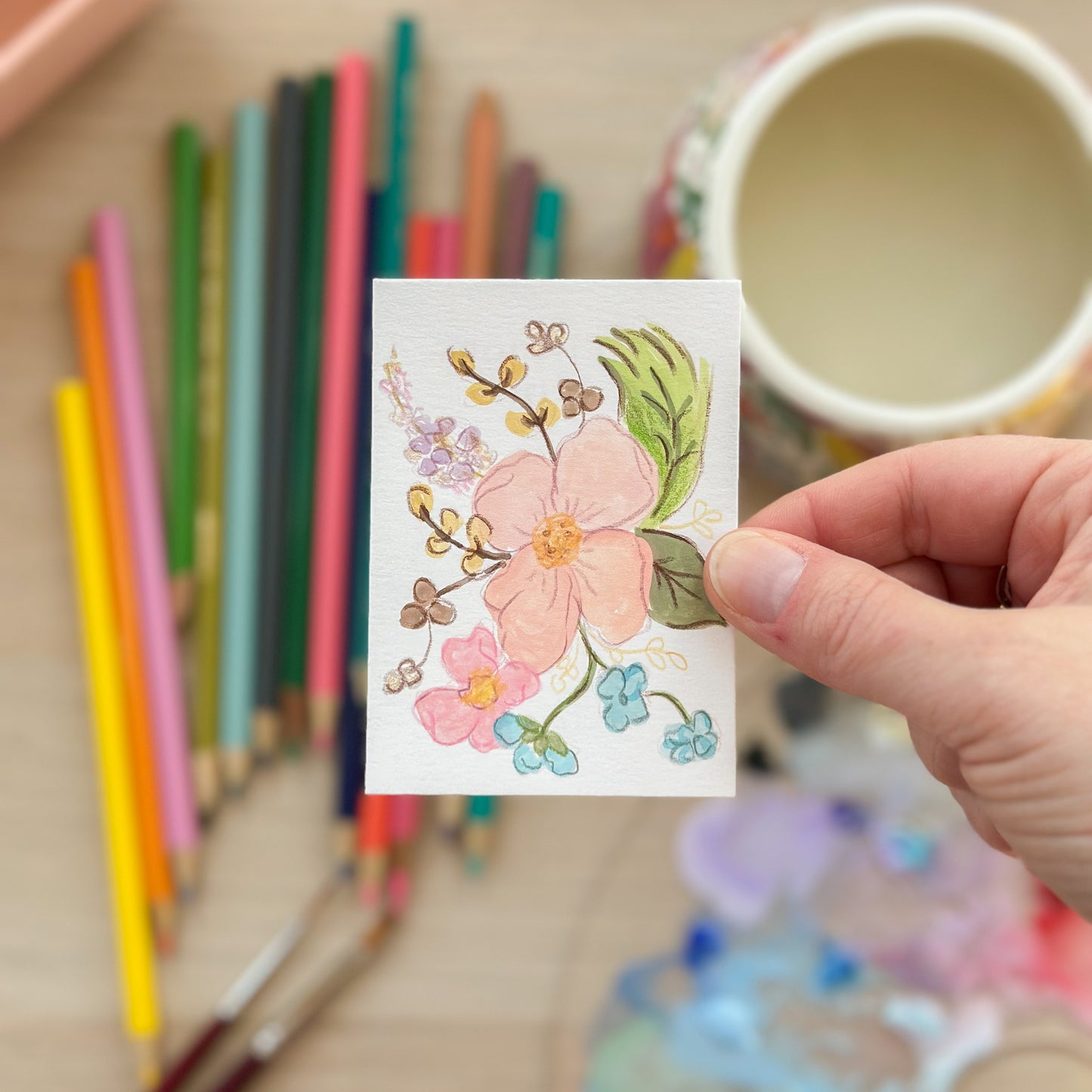 Quiet Bloom – Original ACEO Painting (Batch 004 #1)