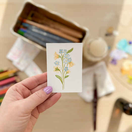 Quiet Bloom – Original ACEO Painting (Batch 006 #6)