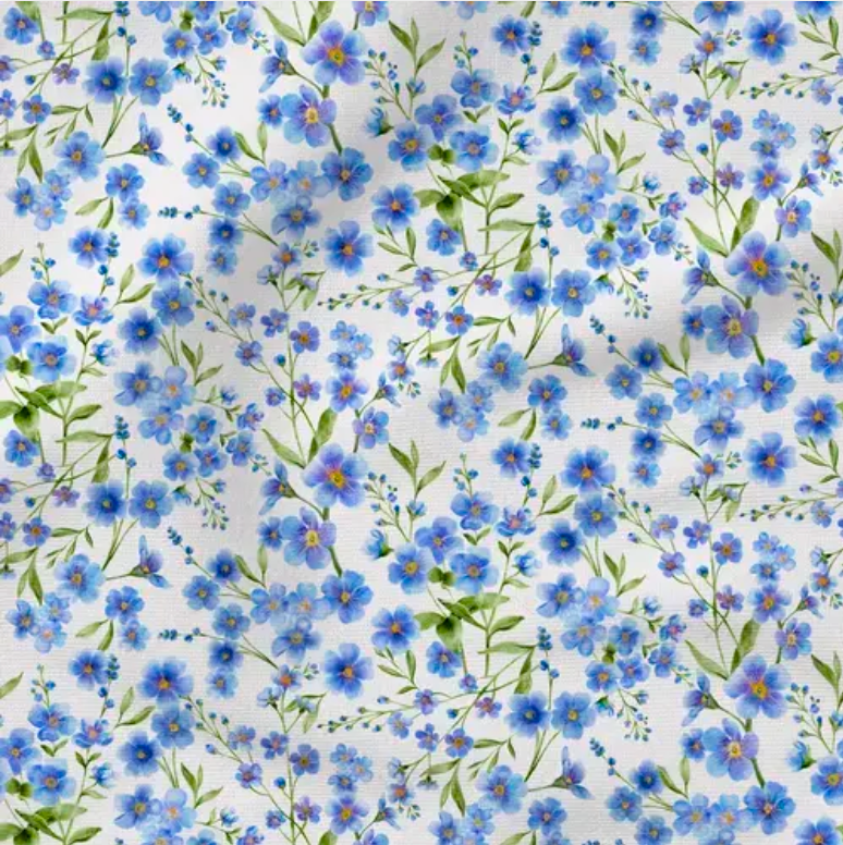 Forget Me Nots - Fabric by the yard starting at