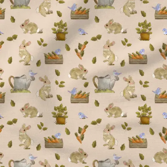 Bunnies - Fabric by the yard starting at