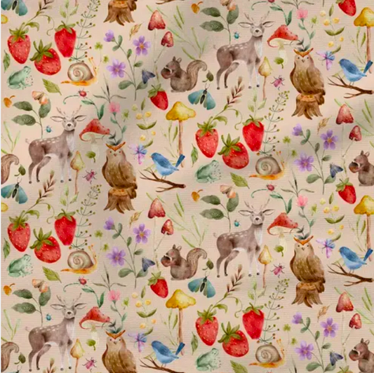 Woodland Forest (Cream) - Fabric by the yard starting at