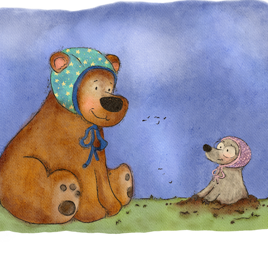 Bonnet Critter - Bear & Mole