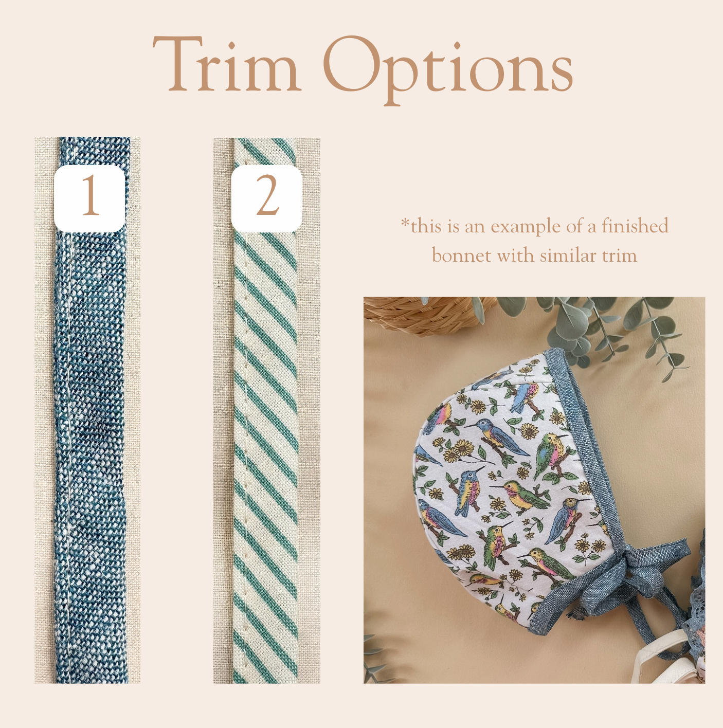 Hummingbird  - Choose your size & trim