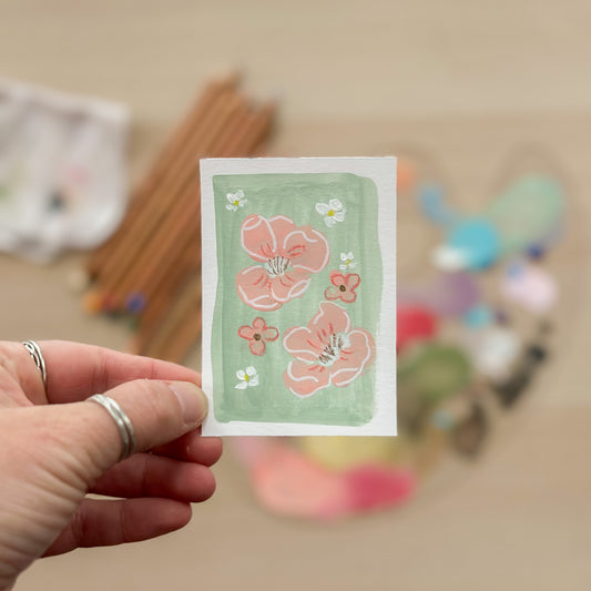 Soft Stems– Original ACEO Painting (Batch 002 #3)