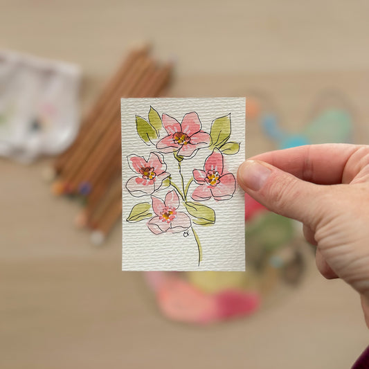 Spring Tangle – Original ACEO Painting (Batch 001 #7)