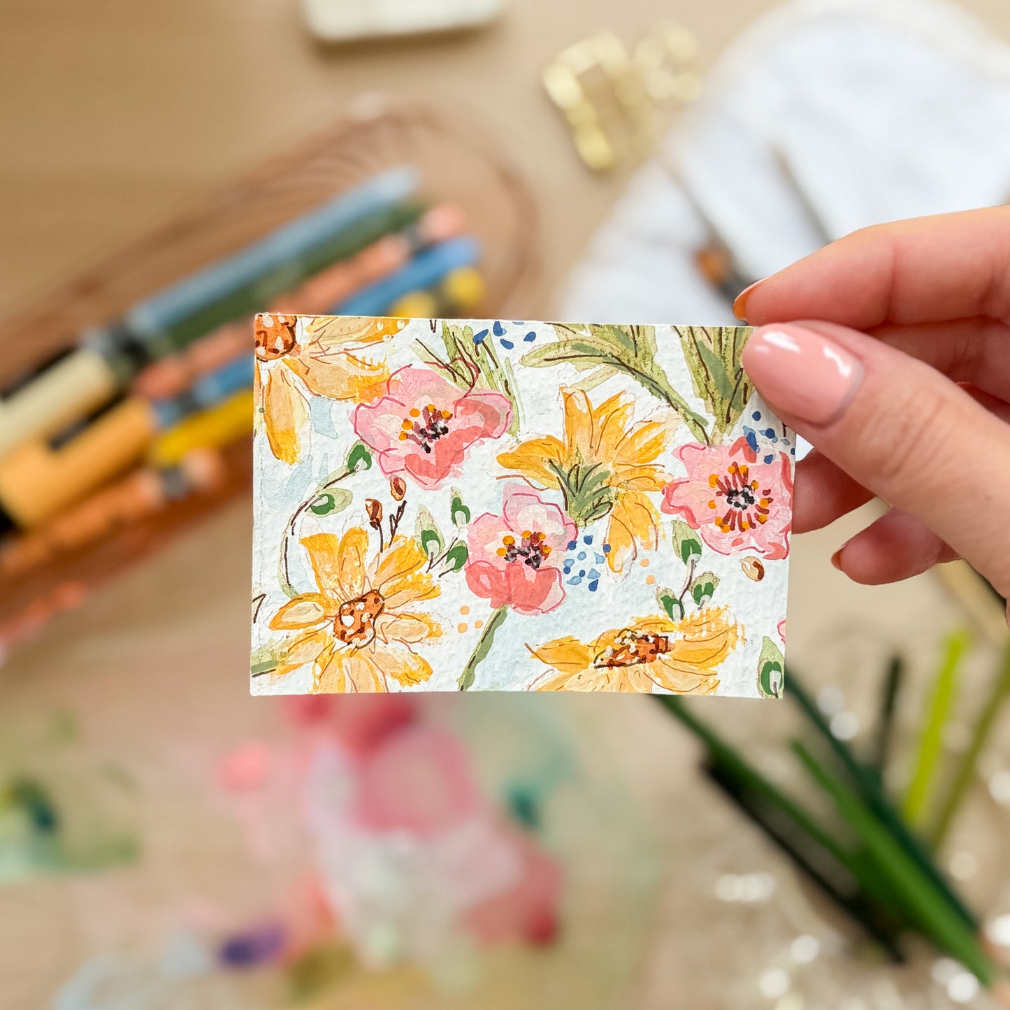 Summer Garden #1 – Original ACEO Painting (Batch 018 #1)