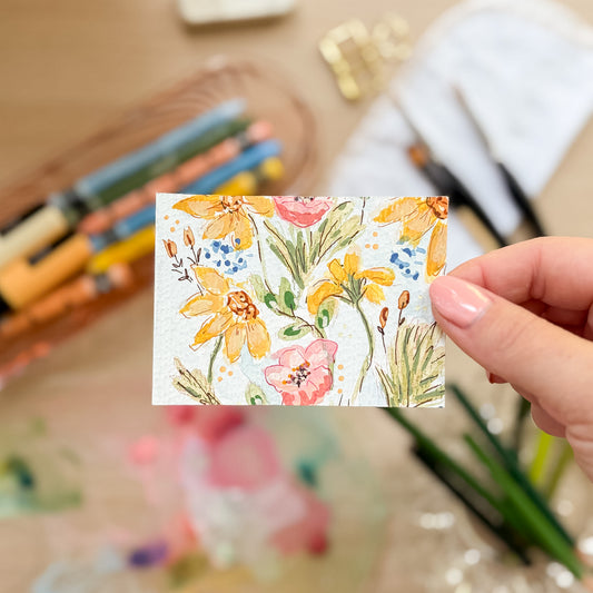Summer Garden #3 – Original ACEO Painting (Batch 018 #3)