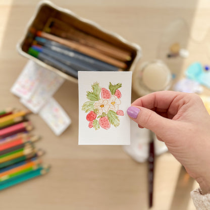 Sun-Sweet Berries – Original ACEO Painting (Batch 006 #3)