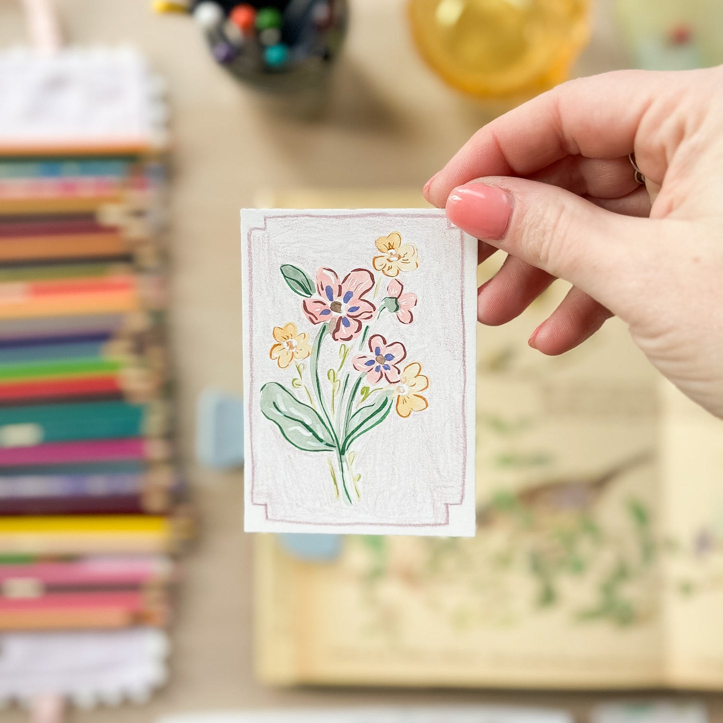 Sun Warmed Petals – Original ACEO Painting (Batch 010 #3)