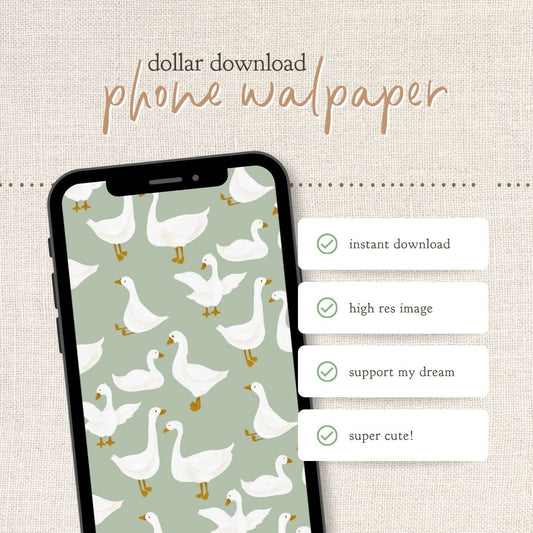 Instant Download : Phone Wallpaper : Sweet Geese