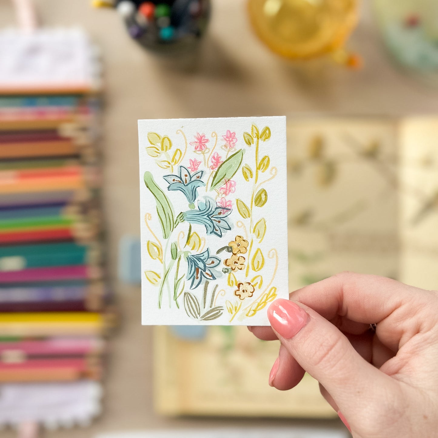 Sweet Meadow Whisper – Original ACEO Painting (Batch 010 #2)