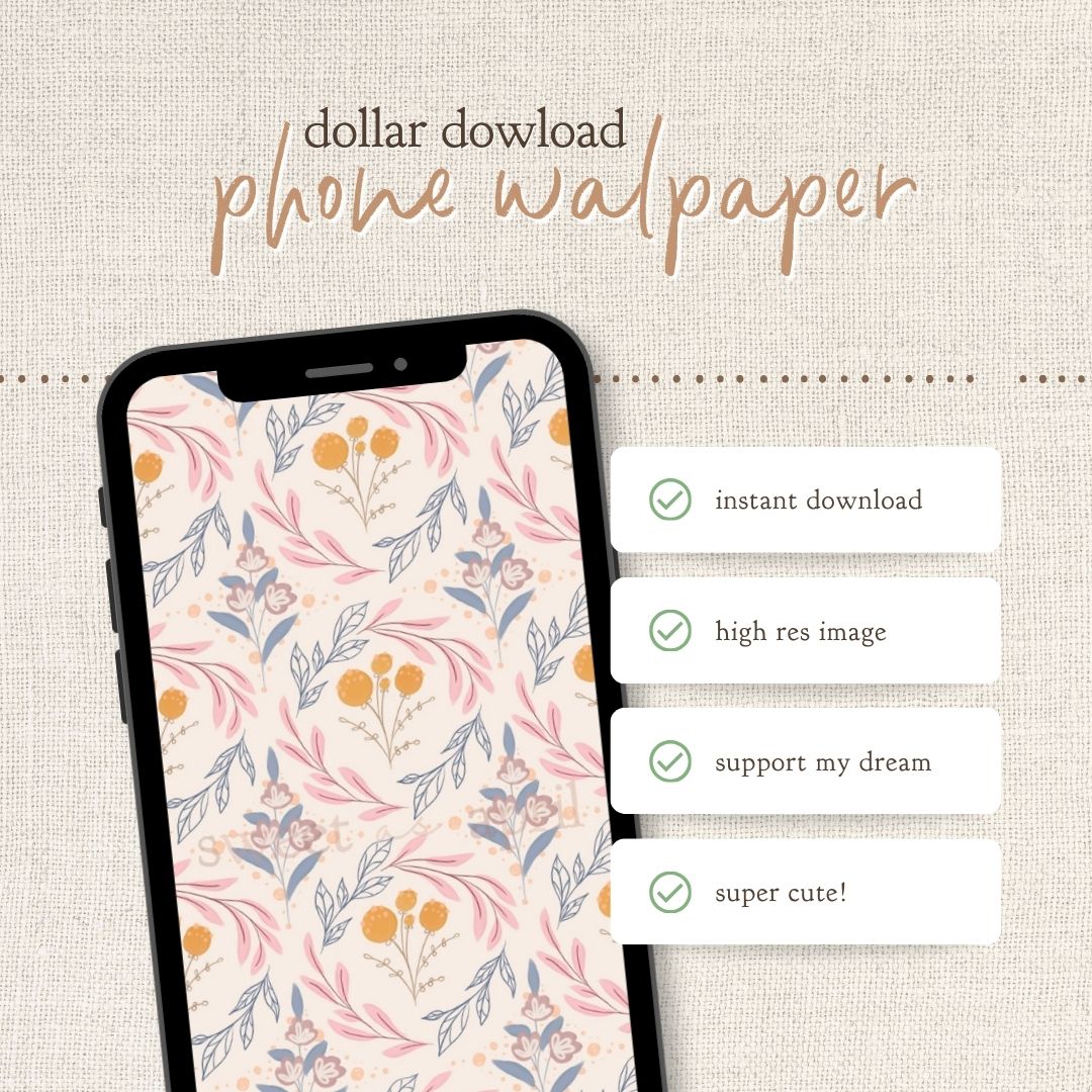 Instant Download : Phone Wallpaper : Swirl Floral