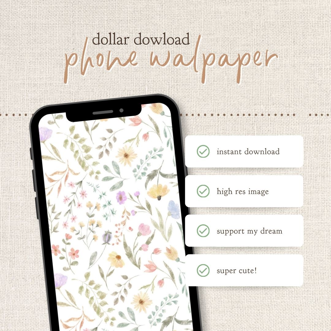 Instant Download : Phone Wallpaper : Tiny Petals