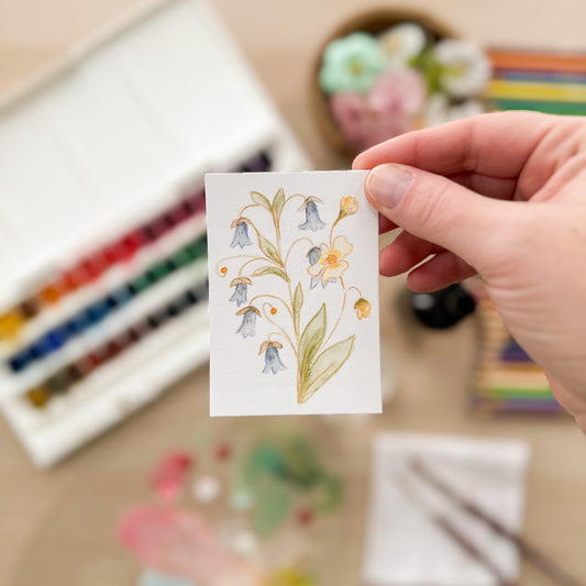 Vintage Garden – Original ACEO Painting (Batch 008 #7)