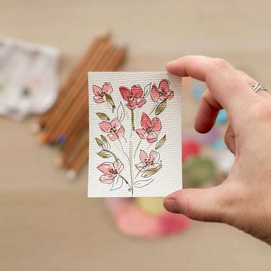 Wildflower Whisper – Original ACEO Painting (Batch 001 #1)