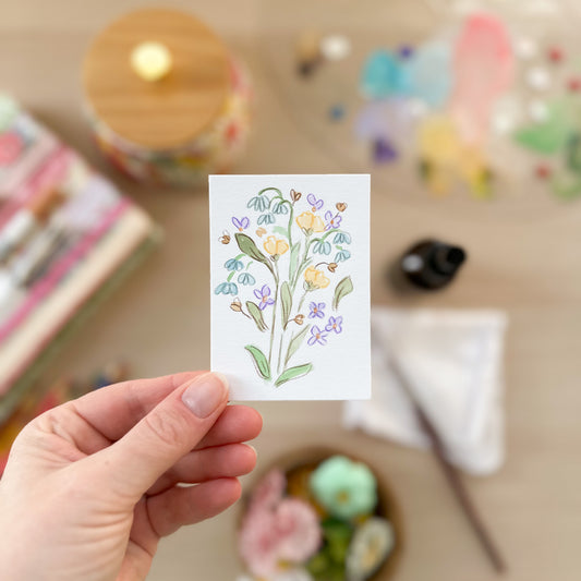 Wildly Blooming – Original ACEO Painting (Batch 007 #2)