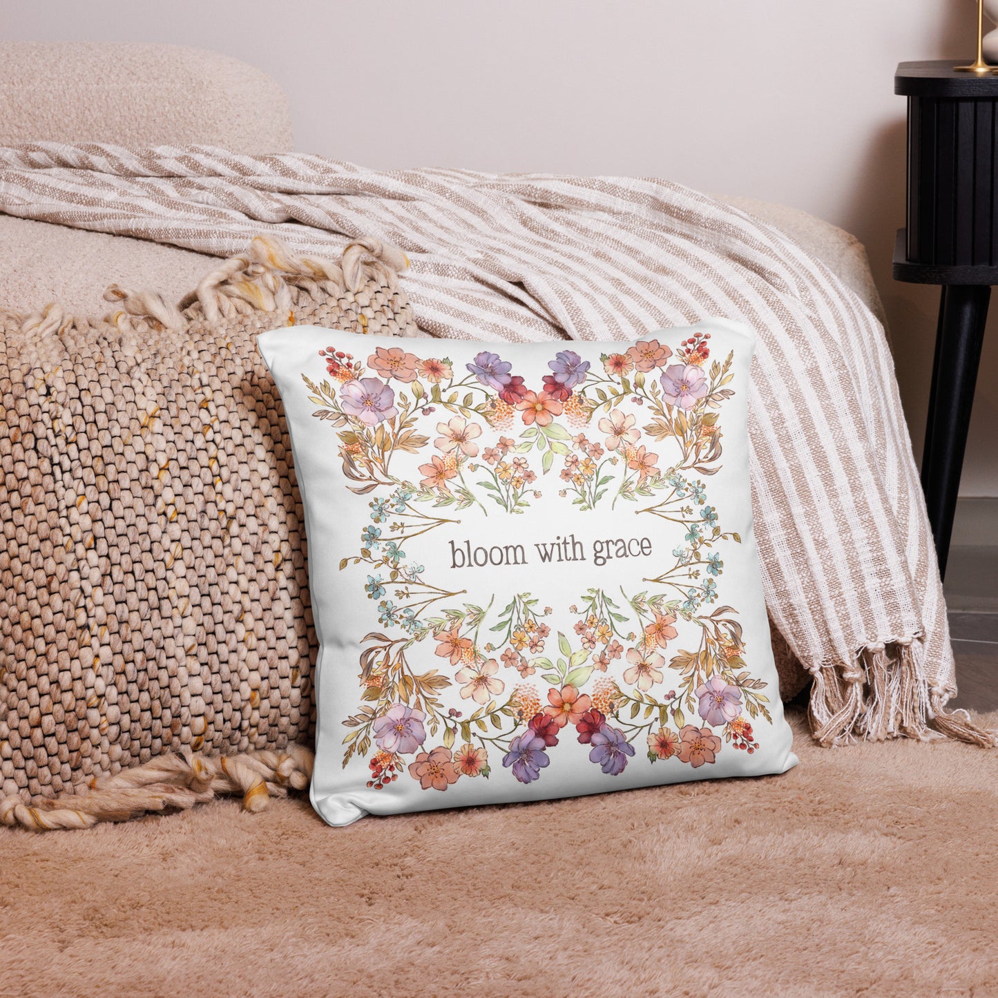 Bloom with Grace : Pillow White