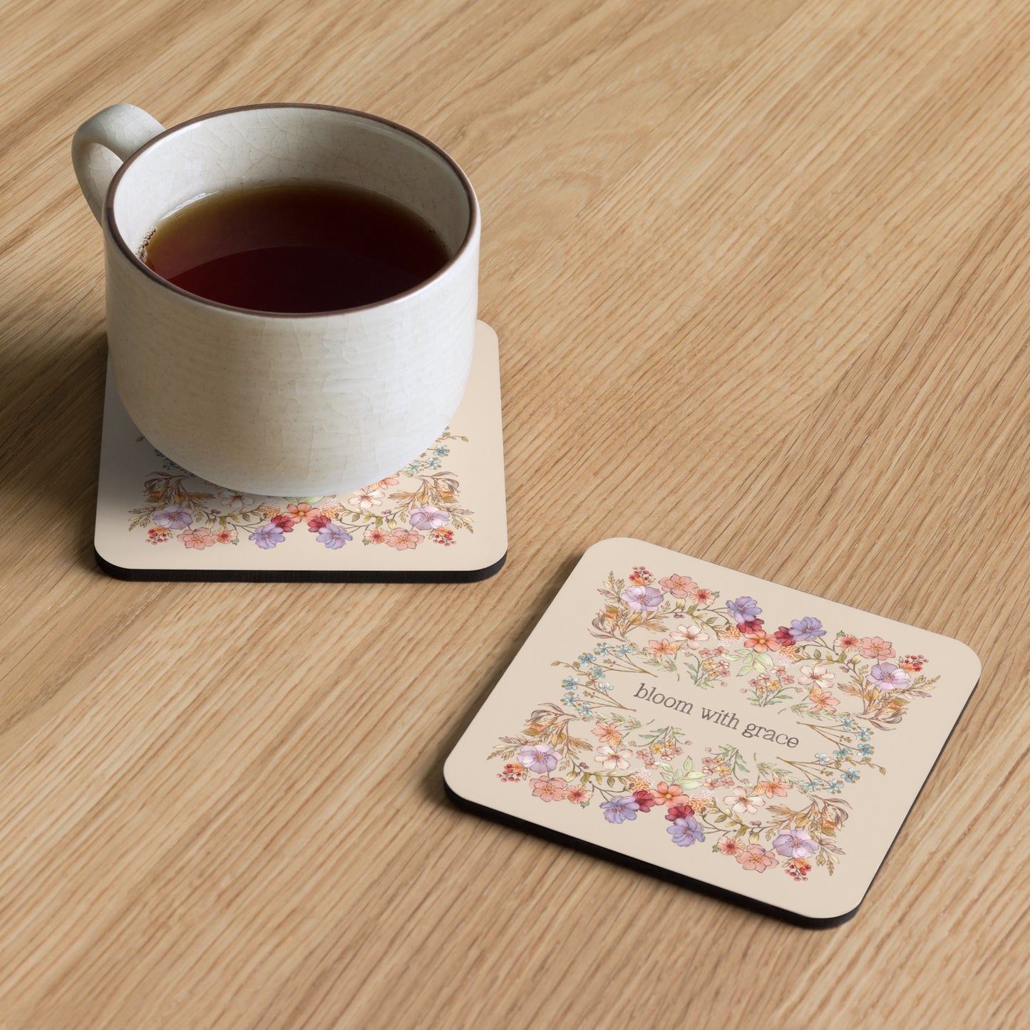 Bloom with Grace : Cork-back coaster