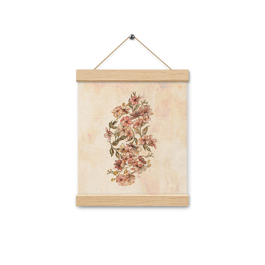 Elleia : Rose Print with Wood Hangers