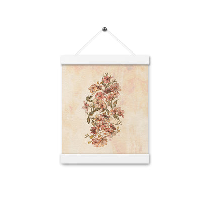 Elleia : Rose Print with Wood Hangers