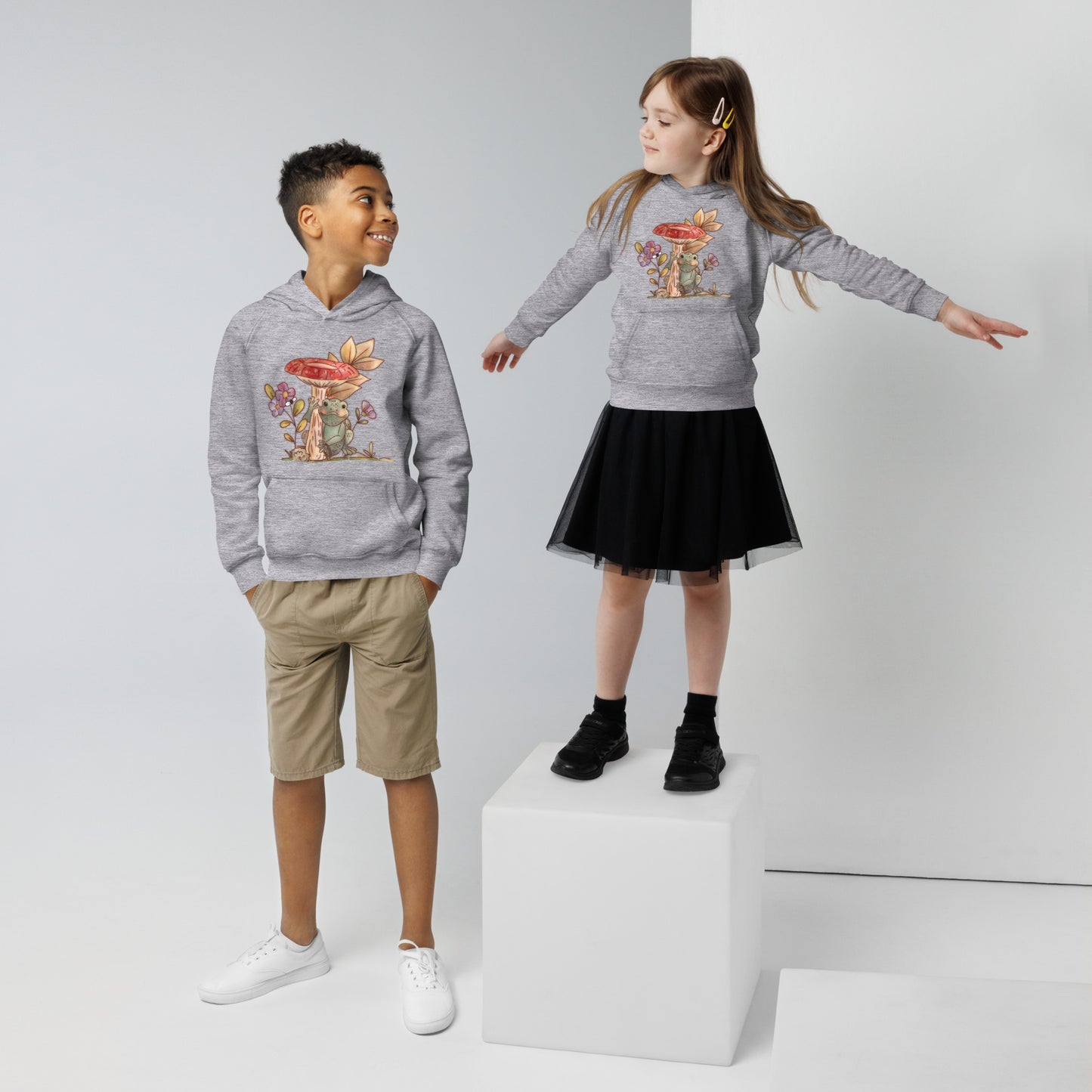 Mushroom Frog : Kids Eco Hoodie