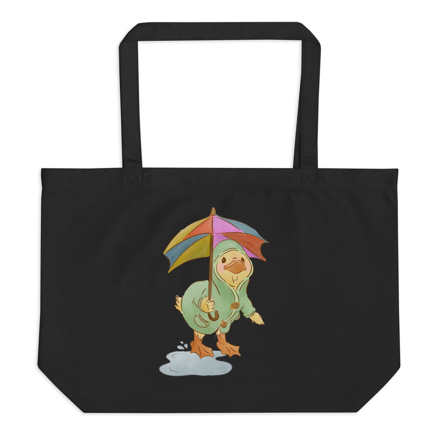 Mr. Puddle Duck : Rainbow : Large Eco Tote