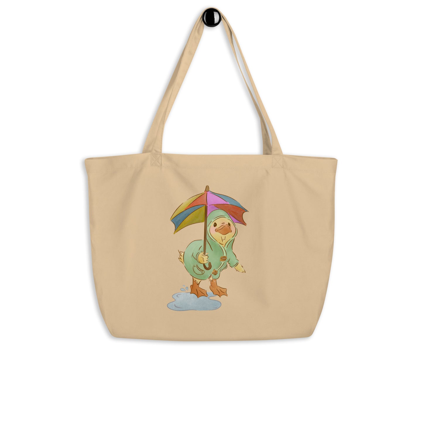 Mr. Puddle Duck : Rainbow : Large Eco Tote