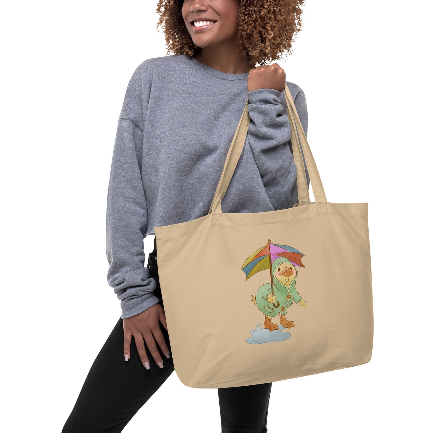 Mr. Puddle Duck : Rainbow : Large Eco Tote