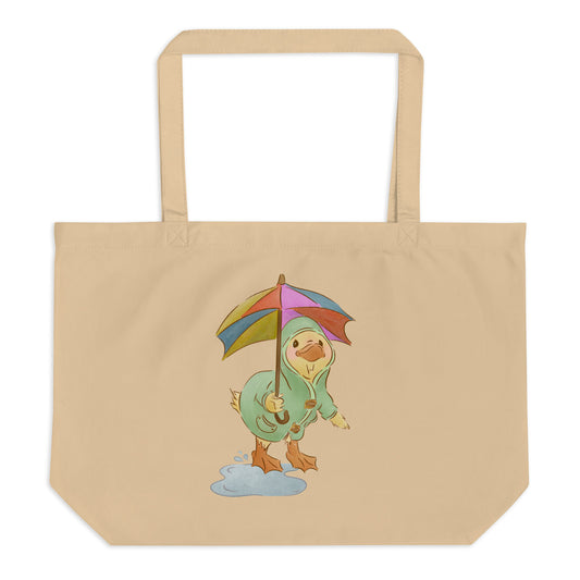 Mr. Puddle Duck : Rainbow : Large Eco Tote