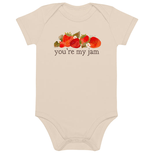 Strawberry Fields : You're my Jam Organic Bodysuit