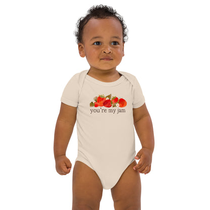 Strawberry Fields : You're my Jam Organic Bodysuit